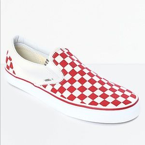 Red Checkerboard Slip-On Vans